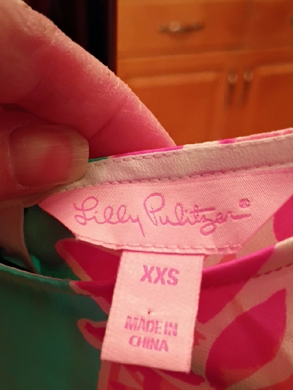 Lilly Pulitzer Pink Floral Tank with Teal Center - Picture 5 of 12